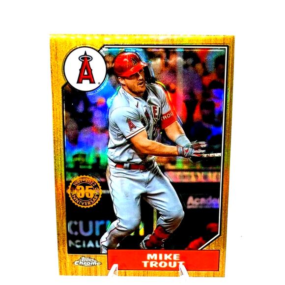 MIKE TROUT 2022 Topps Chrome 87BC-1 1987 35th Anniversary Refractor Insert - Picture 1 of 5